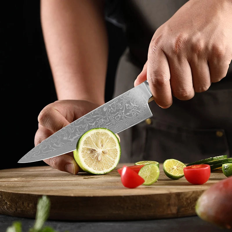 Damascus Steel Wood Handle Boning Knife