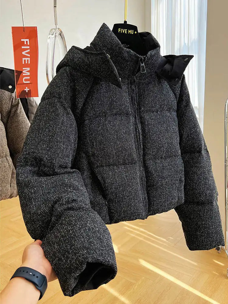 Short Hooded Cotton Jacket