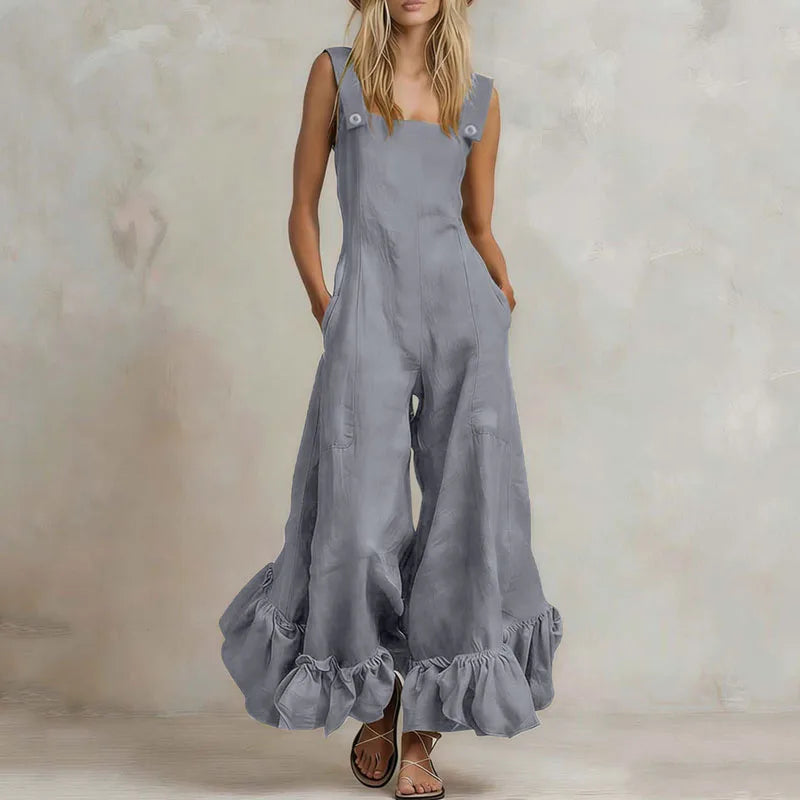 Casual Solid Sleeveless Jumpsuit
