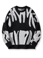 Irregular Jacquard Pattern Pullover Sweater