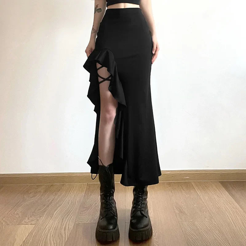 High Waist Bodycon Mid Skirt