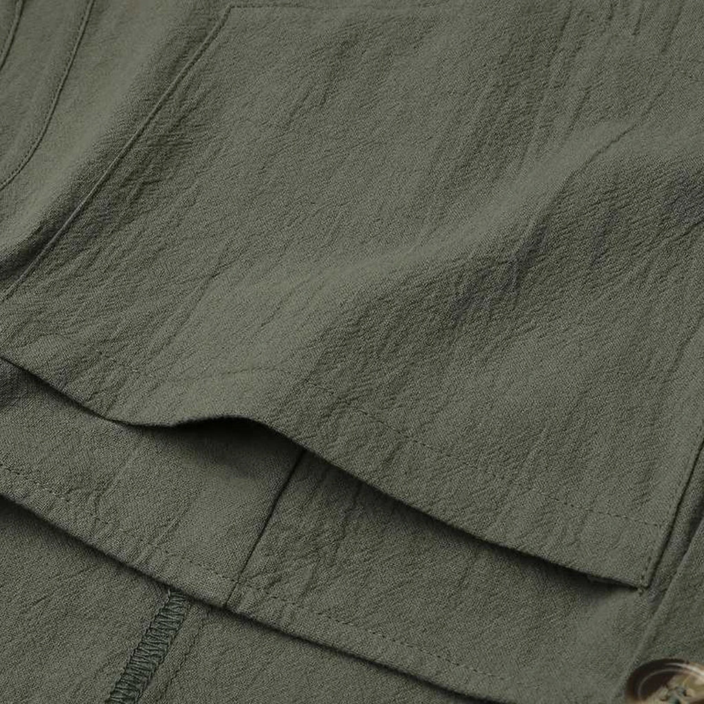 Pantalones Cortos Casuales De Mujer De Moda Con Tirantes Y Botones, Sin Mangas, Cuello Cuadrado, En Colores Blanco, Negro Y Verde Militar