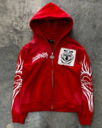 Tendencia de moda urbana Y2K, sudadera con capucha y cremallera con cuello de piel, estilo Harajuku, informal, holgada, gruesa, unisex, cálida.