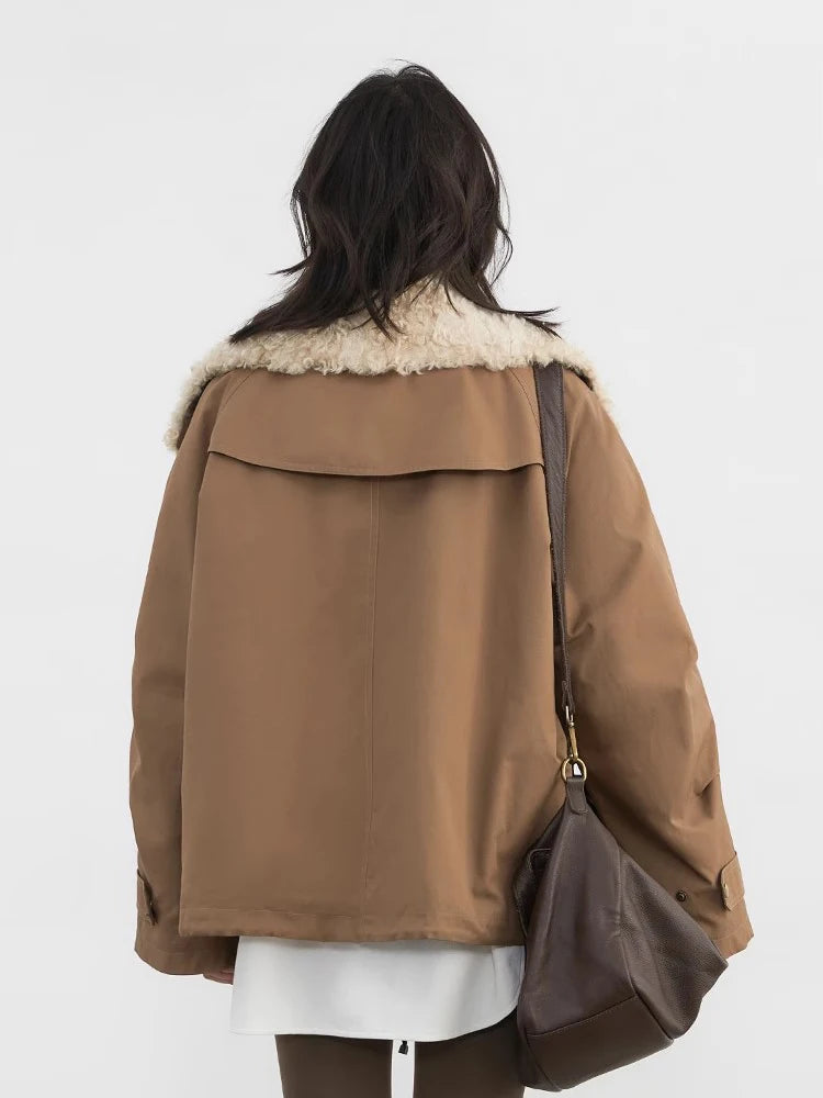 CHIC VEN Abrigos de Moda para Mujer Sueltos Casuales Nueva Chaqueta de Algodón Retro para Motocicleta Gruesa Cálida Abrigo Femenino Otoño Invierno 2025