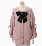 Sudadera japonesa Liz Mine masivamente producida con cuello marinero, lazo de cinta, estilo preppy dulce, Y2K, para mujer, otoño, bonita, oversize