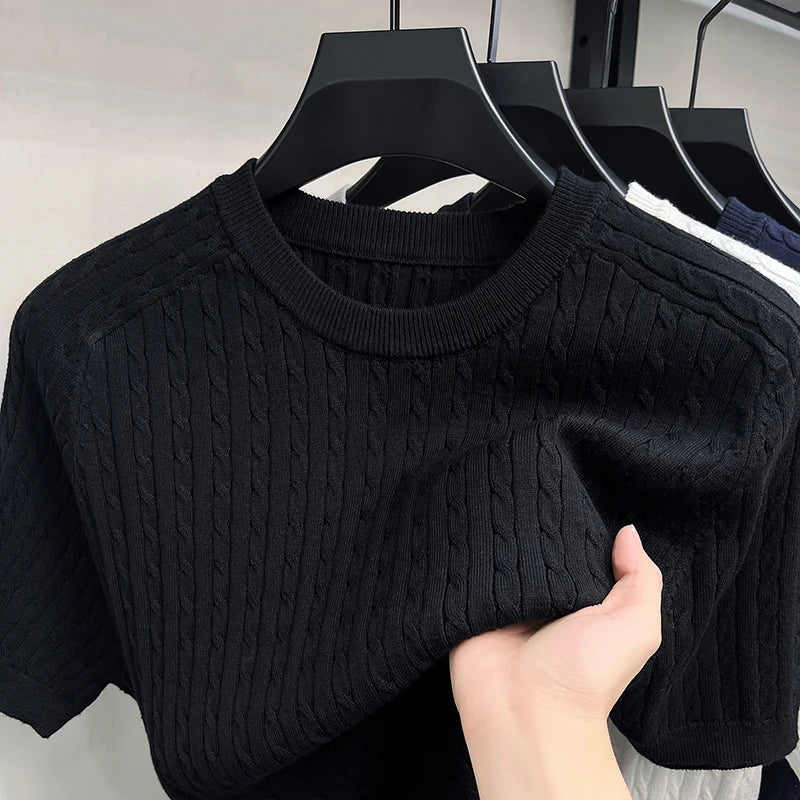 knitted short sleeve tee