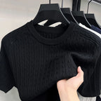 knitted short sleeve tee