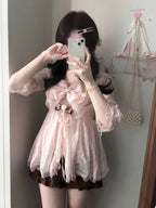 Strap Tops + Cardigan + Skirt Set