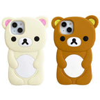 Bear Silicone Soft Cover Case For iPhone 17 16 15 14 13 12 11 Pro Max mini Plus Xs XR 6 7 8 Plus