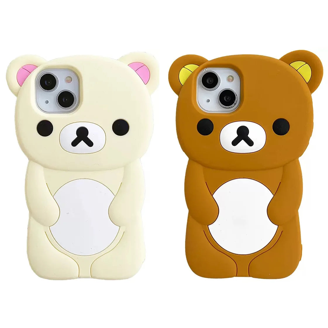 Bear Silicone Soft Cover Case For iPhone 17 16 15 14 13 12 11 Pro Max mini Plus Xs XR 6 7 8 Plus