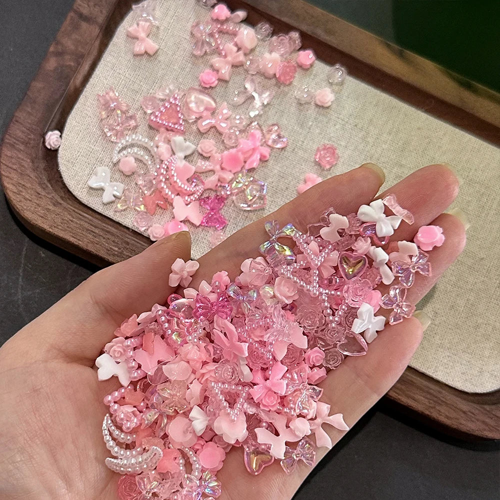 50pcs 3D Kawaii Mixed Resin Nail Charms