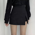 Irregular Side Slits High Waist A Line Shorts Skirt
