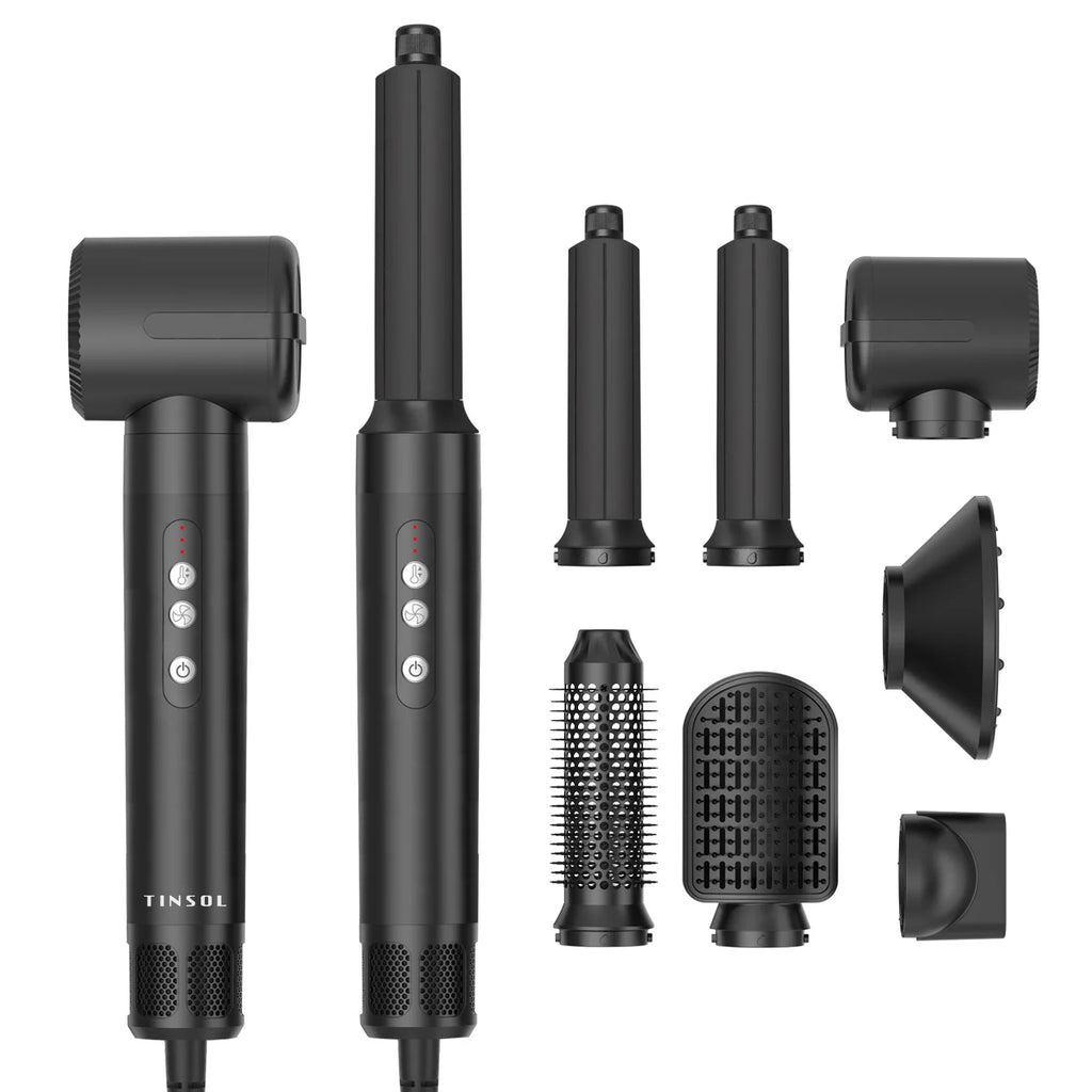 7-in-1 Multi-Function Hair Dryer Brushless High-Speed Hair Dryer with Diffuser Heat Styling Comb & Curling Attachment
