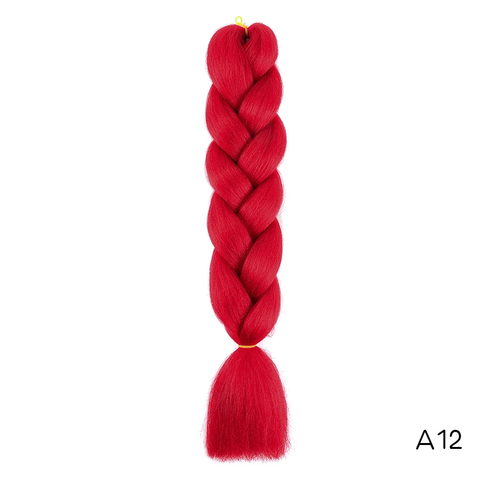 Synthetic 24Inch Long Jumbo Braids Extensions Yaki Straight Braiding Hair Afro Ombre Color Hair