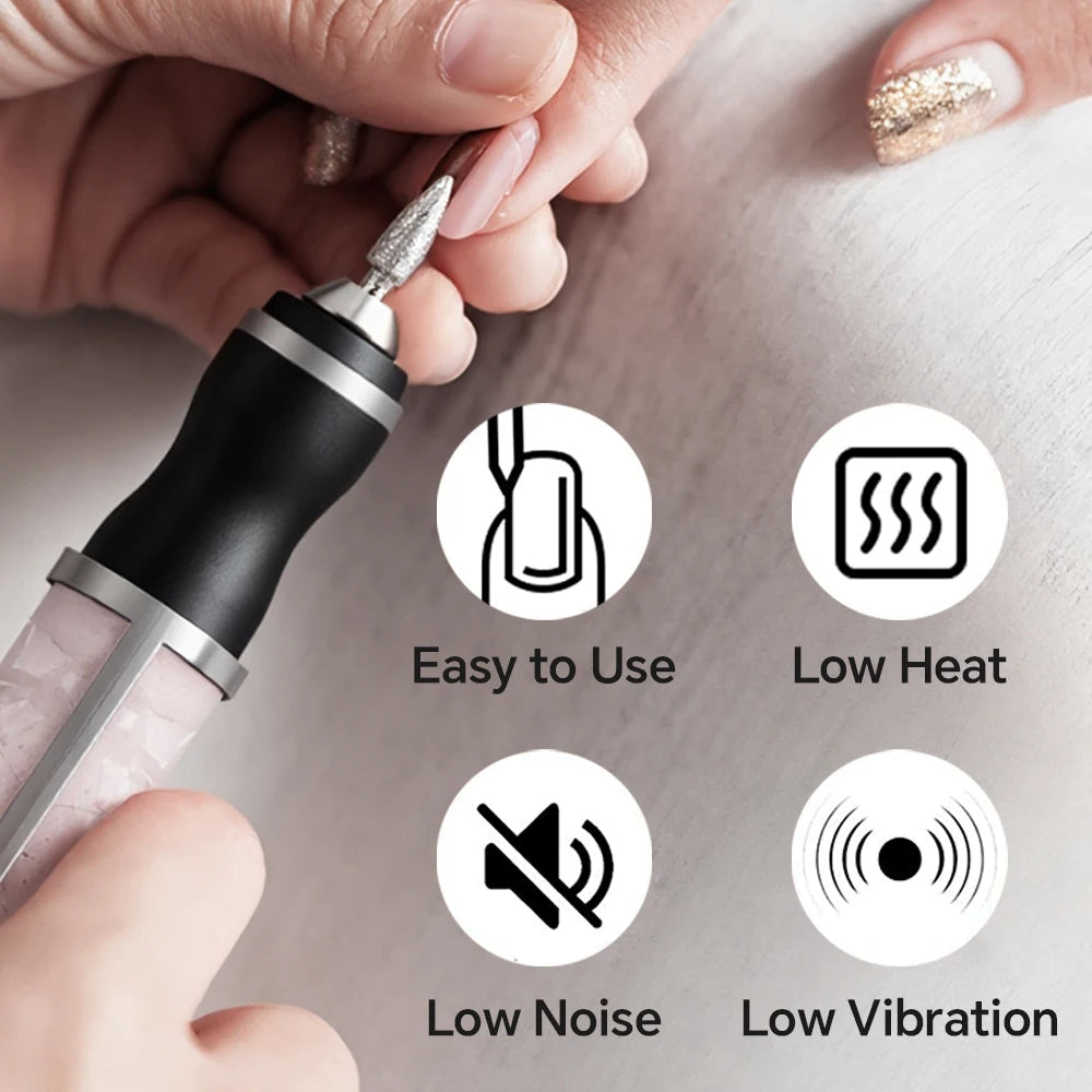 Rechargeable Electric Nail Drill Kit with 3 Modes and LED Display