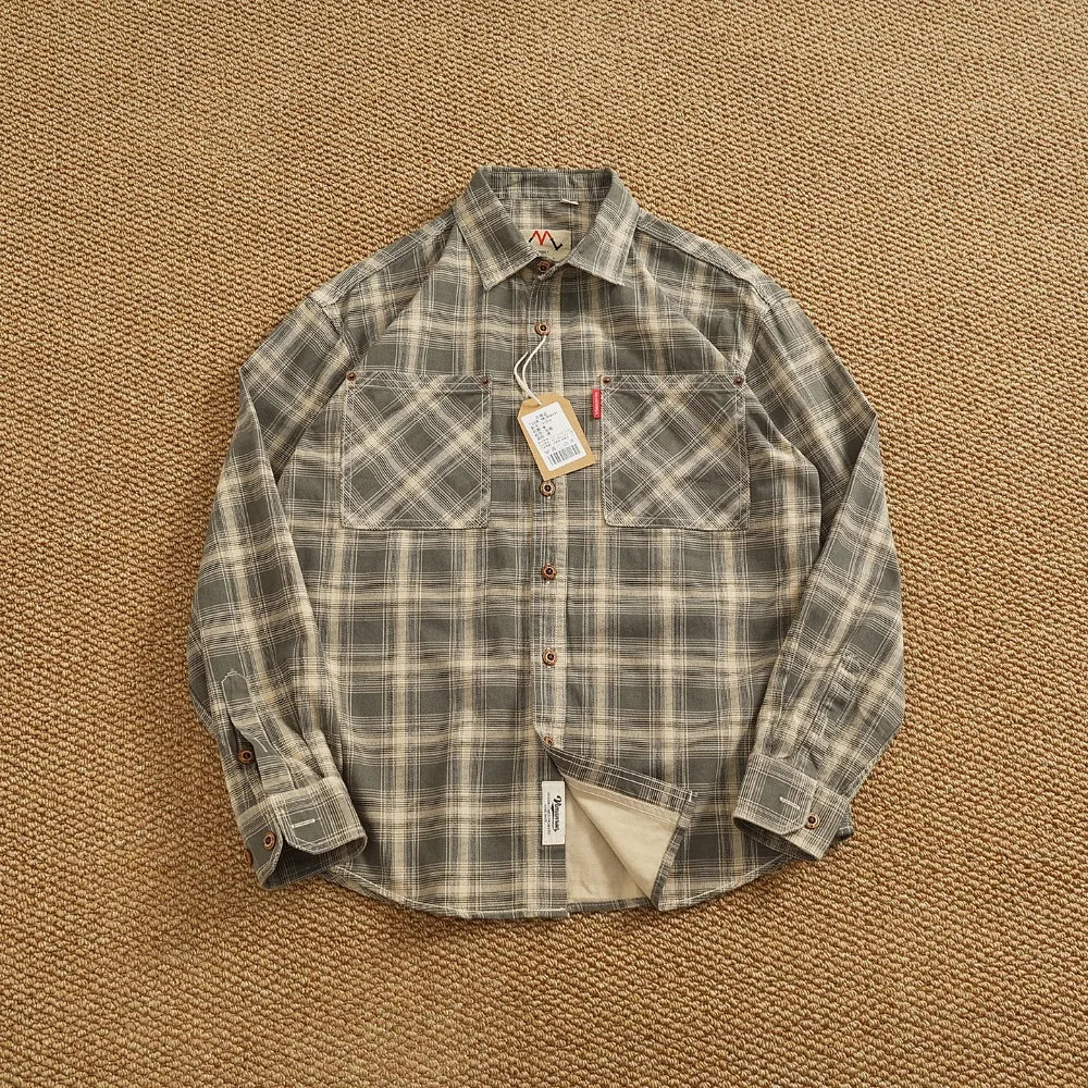 Pocket work plaid shirt