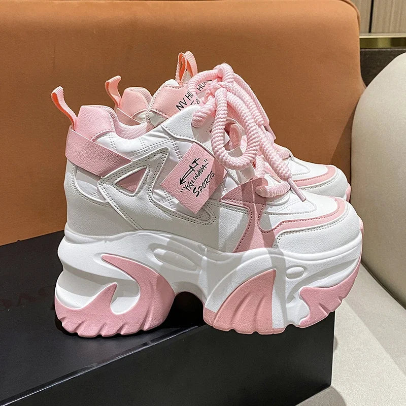 Zapatos con Cordones de Plataforma Alta y Suela Gruesa