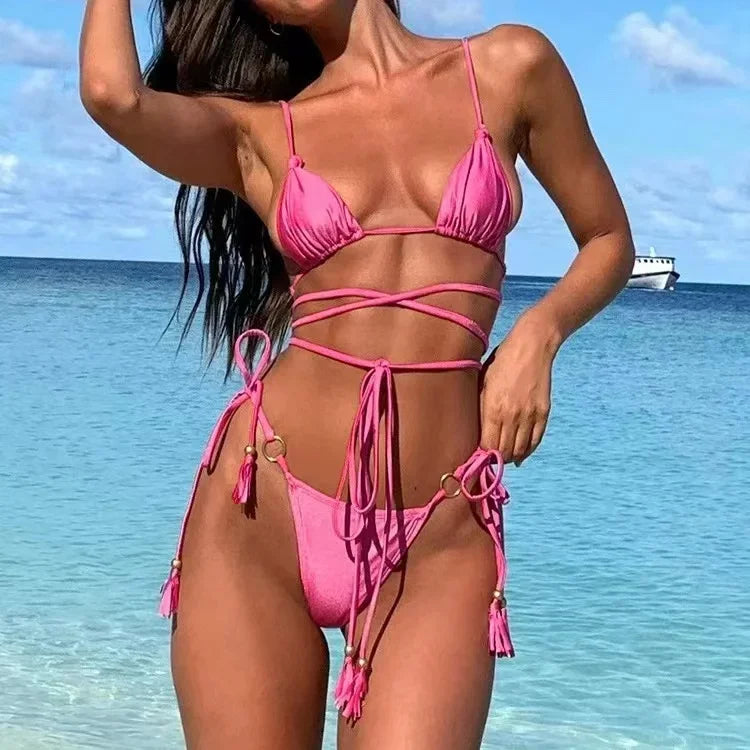 Bikini Bandeau de Tanga Brasileña
