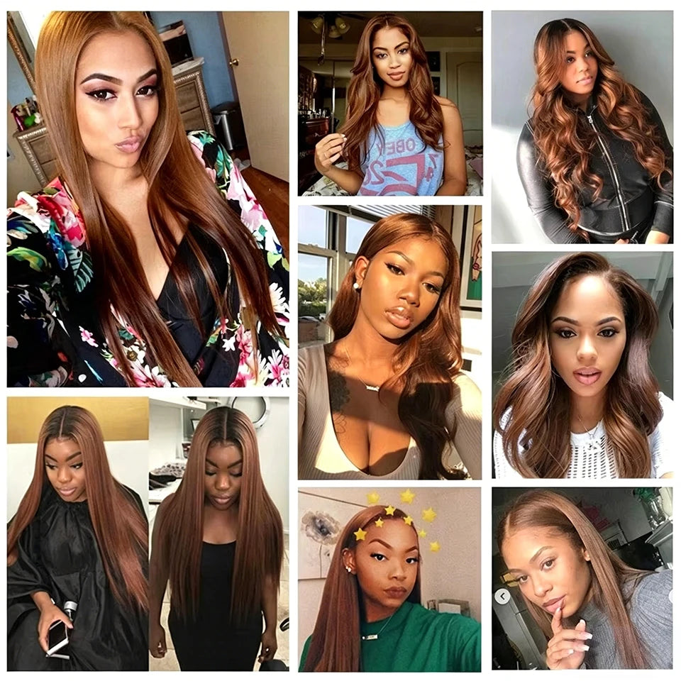 Straight Chocolate Brown Human Hair Bundles
