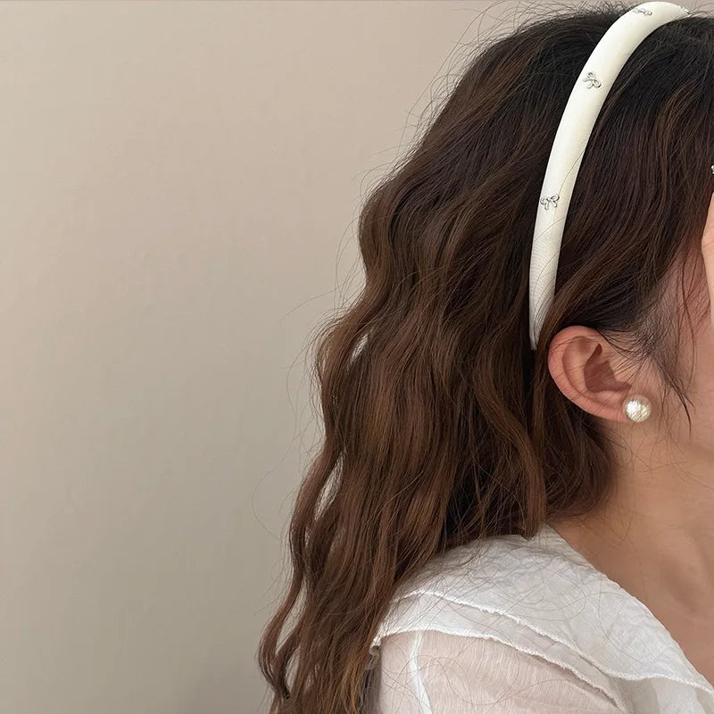 Retro Silver Bow Solid Color Headbands