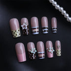 24 unidades de uñas postizas Y2K con estrellas dulces