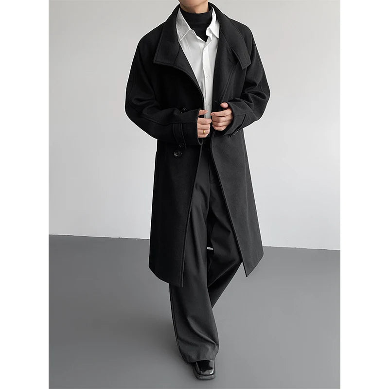 Imitation Wool Trench Coat