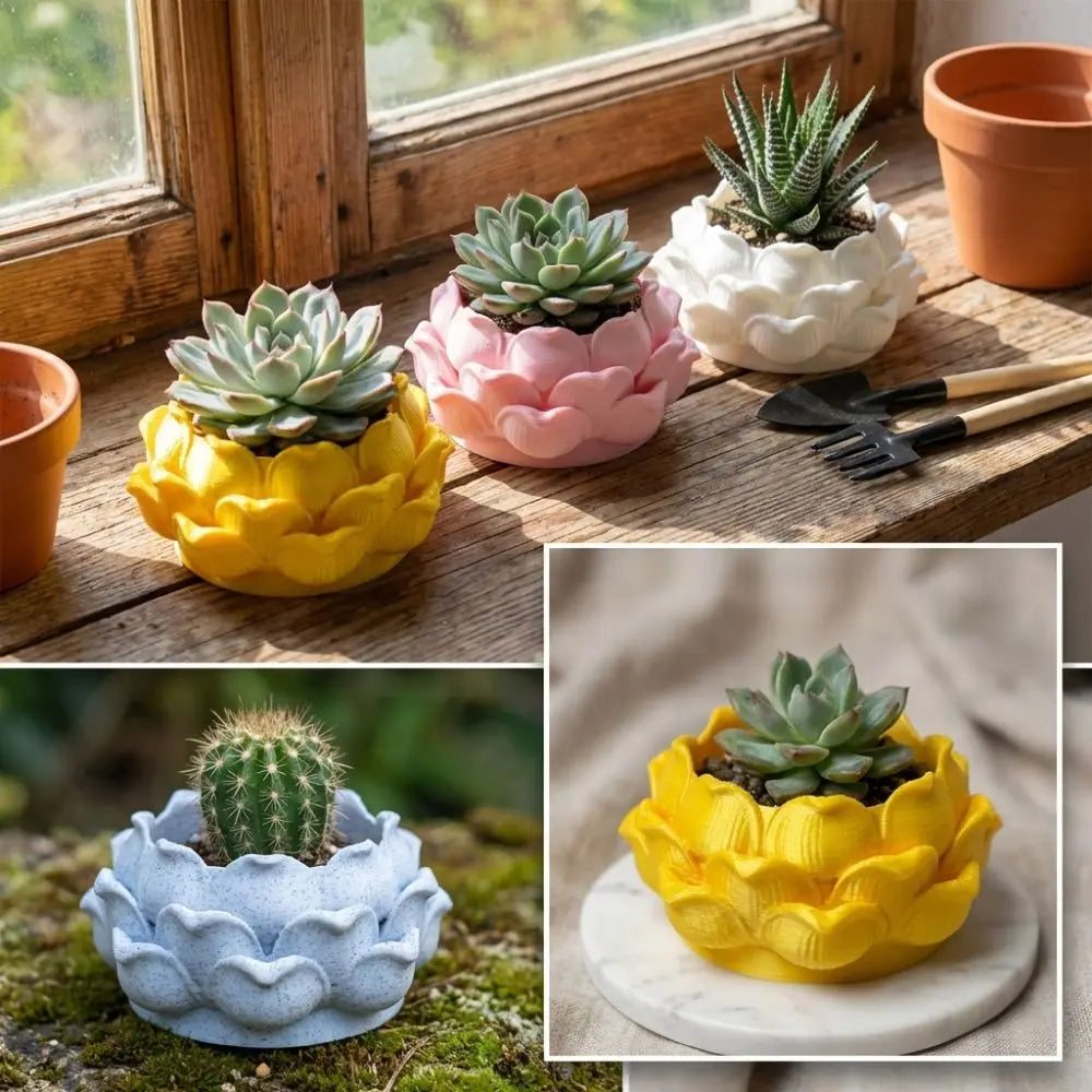 Lotus Shaped Succulent Plant Pot