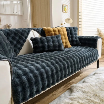 Plush Cushion Padded Non-slip Sofa Cover
