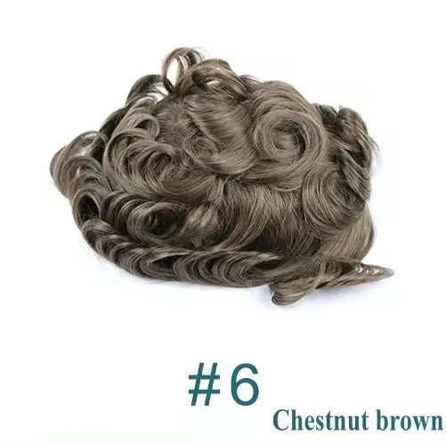 Q6 Swiss Lace With PU Men Toupee #1#1b Black Europe Human Hair Male Wig Men Hair 1B40 Replacement System Unit Natural Hairline