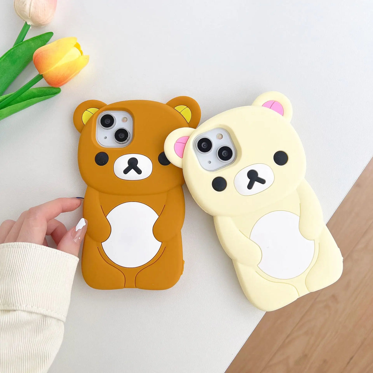 Bear Silicone Soft Cover Case For iPhone 17 16 15 14 13 12 11 Pro Max mini Plus Xs XR 6 7 8 Plus