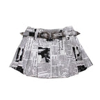 Falda estampada de periódico