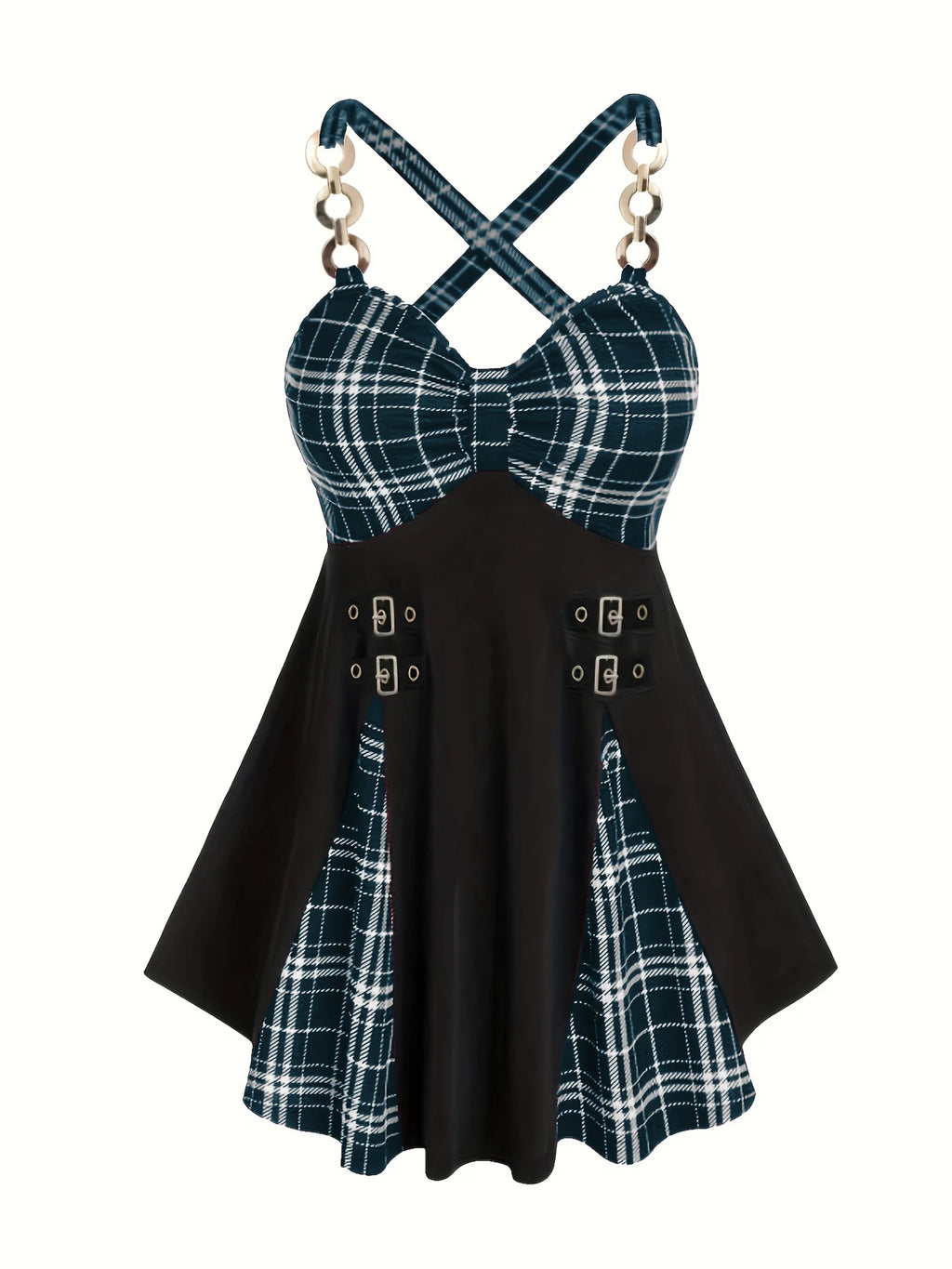Vintage Checkered Plaid Dress