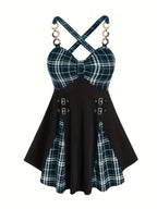 Vintage Checkered Plaid Dress