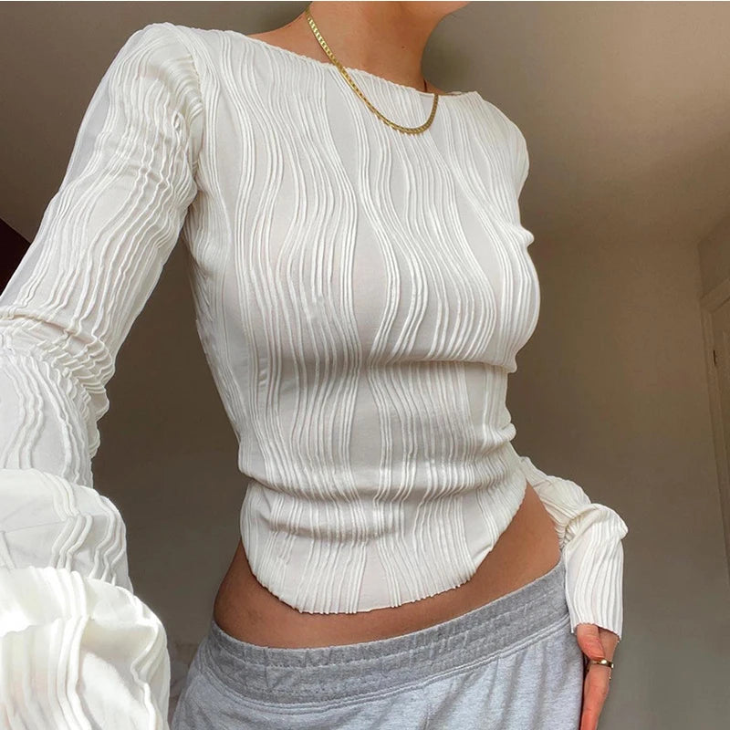 Ruched Long Sleeve Tee