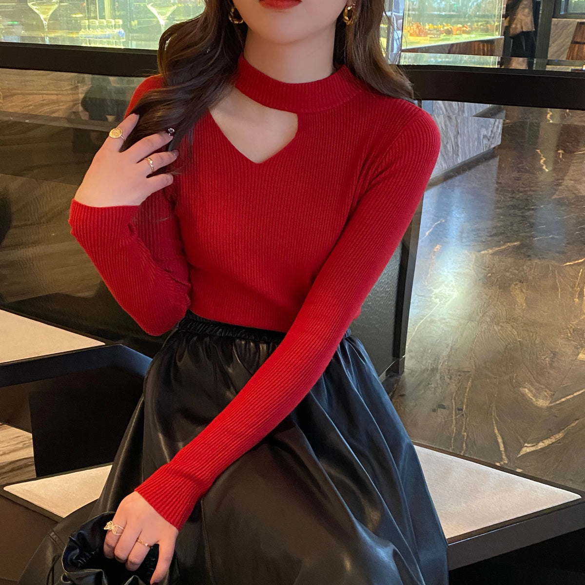 Solid Knitted Top