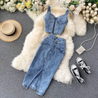 Conjunto de falda de mezclilla