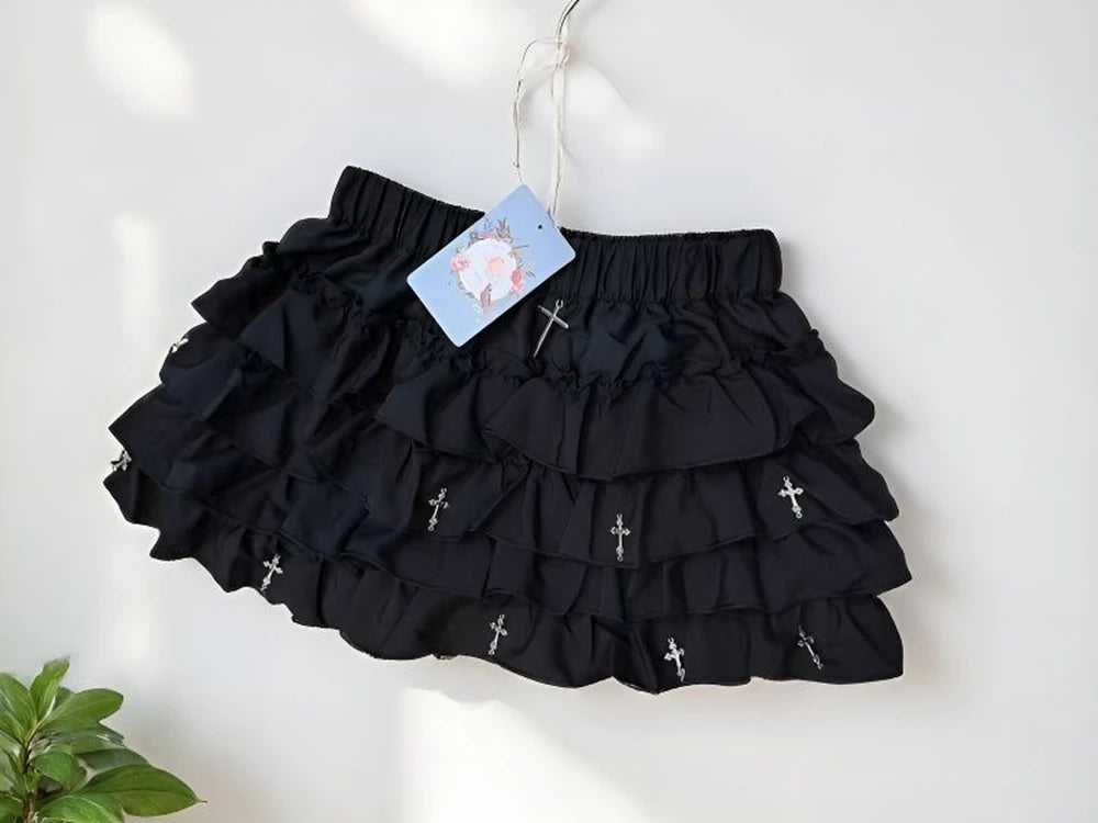 Tiered Ruffles Mini Skirt