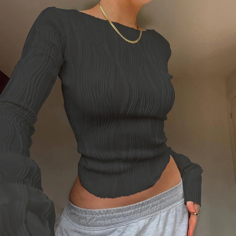 Ruched Long Sleeve Tee