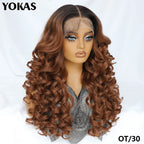 Lace Frontal Wigs 13X6 Synthetic Curly Lace Frontal Wigs With Bangs For Afro Women Pink Blonde Women Wigs With Baby Hair Latisha