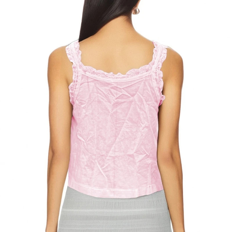 Lace Ruffle Trim Tank Top
