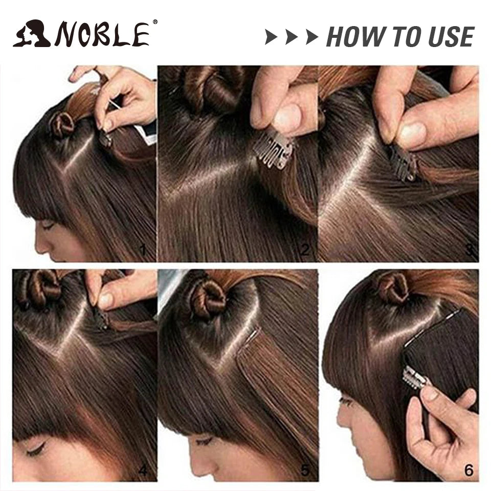Synthetic Clip Hair Extensions 4Pcs/Set 24 Inch Long Straight Ombre 8 Clips In Hair Extensions For Women Hair Piece