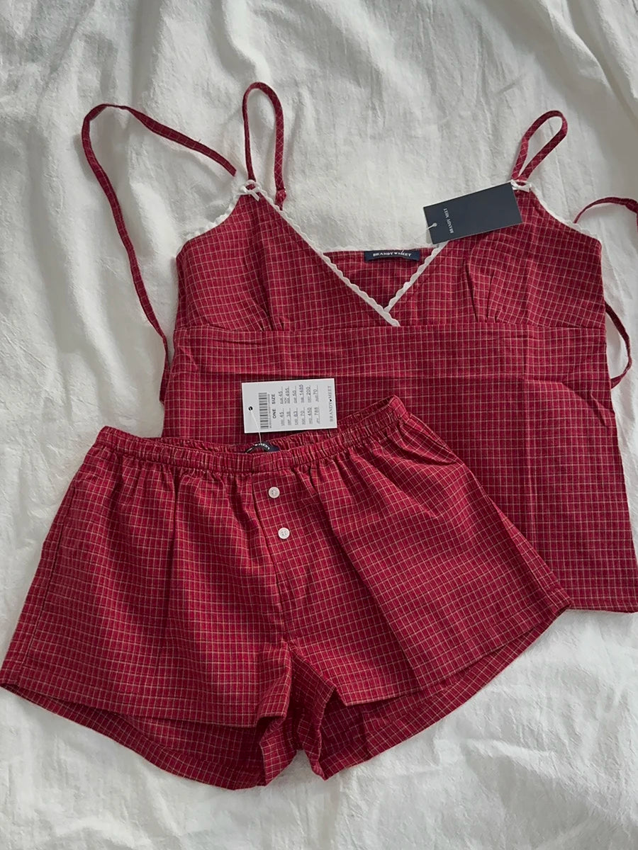 Plaid Shorts Set