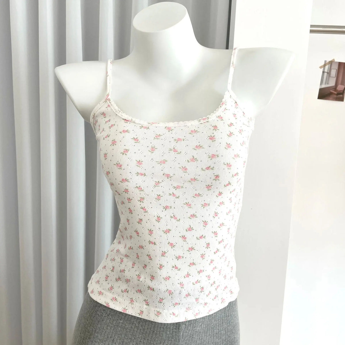 Floral Eyelet Bow Crop Top