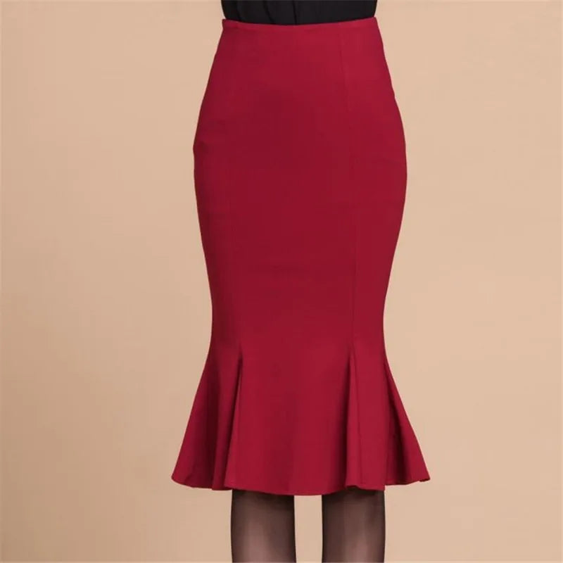 High waist fishtail skirt