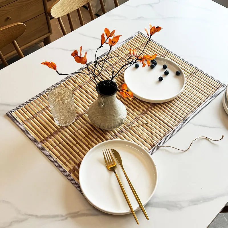 Nordic Oval Edged Bamboo Woven Table Mat