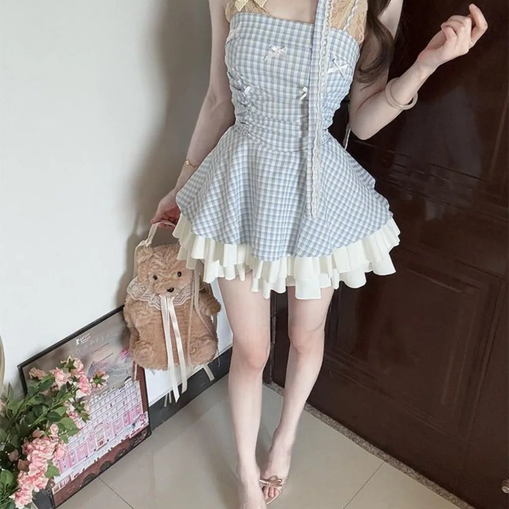 Vestido palabra de honor con lazo