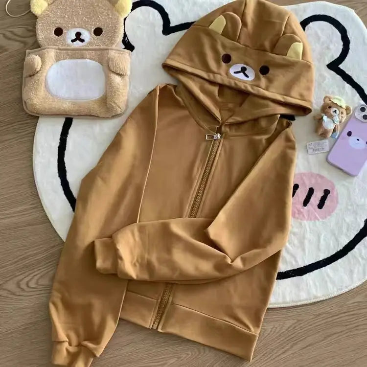Kawaii Bear Ear Zip Up Hoodie