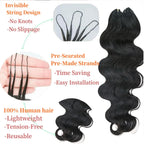Feather Crochet Human Hair Pre Looped Miracle Knots Human Crochet Hair Body Wave Boho Braids Crochet Human Hair For Braiding