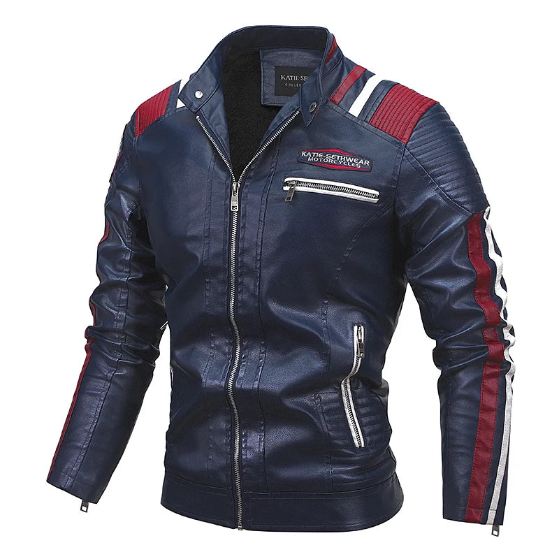 PU Leather Label Color Jacket