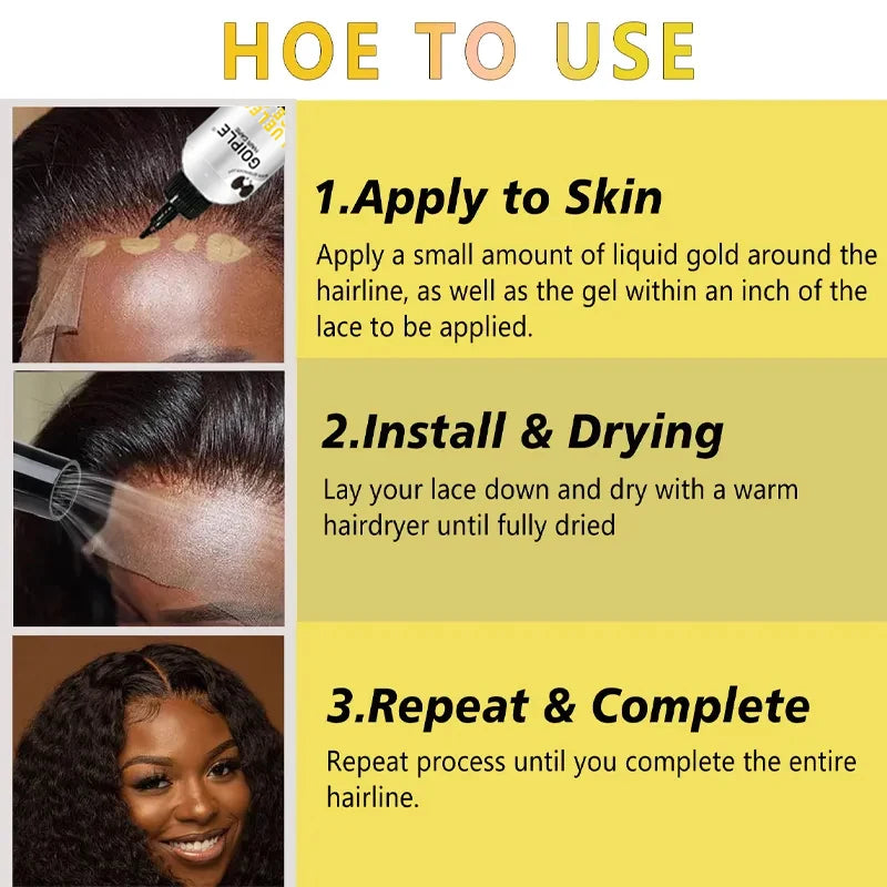 Glueless Lace Wig Gel Extreme Hold Lightweight and Water Based Formula & Non-Aerosol Adhesive